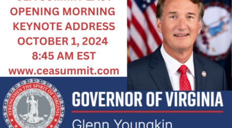 Virginia Governor Glenn Youngkin to Deliver Opening Keynote Address At CEA Summit East